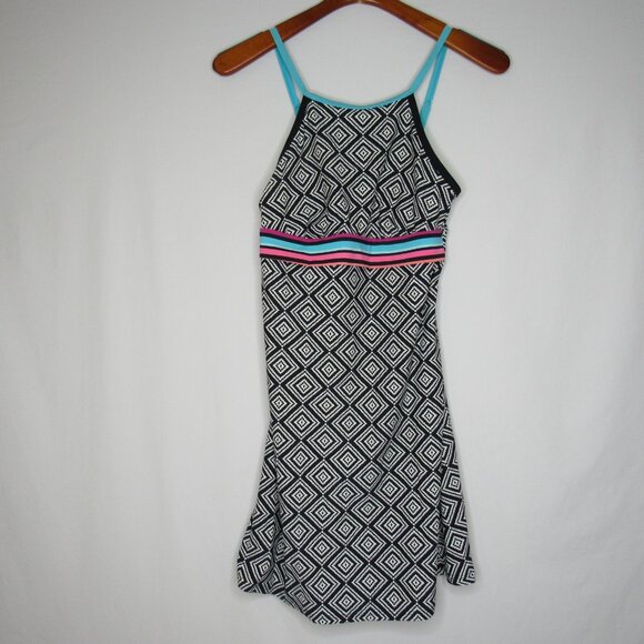 Title Nine Black Abstract Print Stretch Coverup Swimdress Women's S Small - Picture 6 of 8